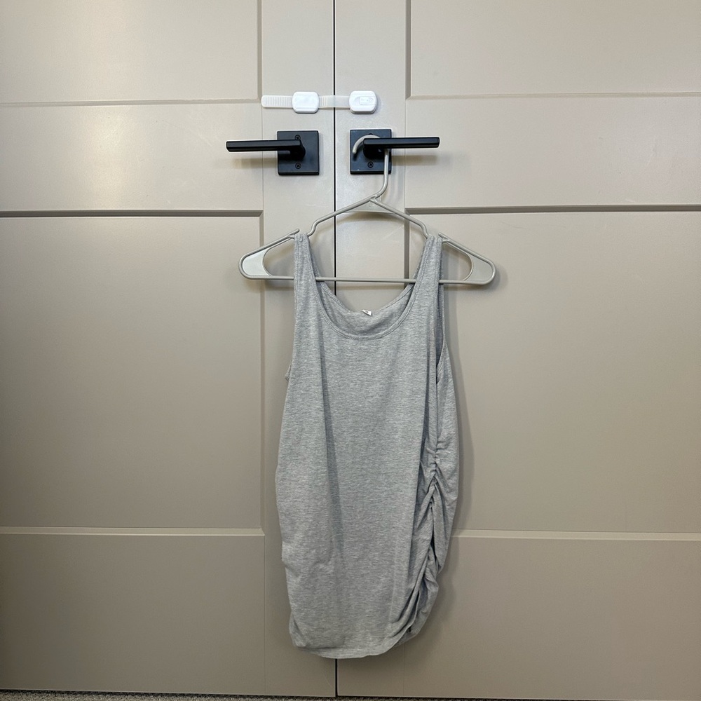 Elegant Gray Ruched Tank Top